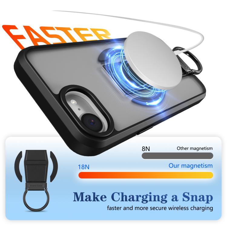 Custodia per telefono antiurto con anello a D, delicata sulla pelle e con supporto magnetico., For iPhone 17e / 16e, For iPhone 17 Pro Max, For iPhone 17 Pro, For iPhone 17