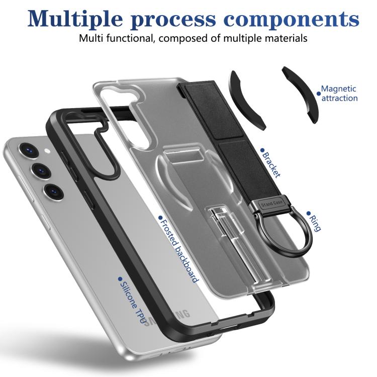 Custodia per telefono antiurto con anello a D, delicata sulla pelle e con supporto magnetico., For Samsung Galaxy S23+ 5G, For Samsung Galaxy S23 5G