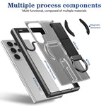 Custodia per telefono antiurto con anello a D, delicata sulla pelle e con supporto magnetico., For Samsung Galaxy S24 Ultra 5G, For Samsung Galaxy S24+ 5G, For Samsung Galaxy S24 5G, For Samsung Galaxy S23 Ultra 5G