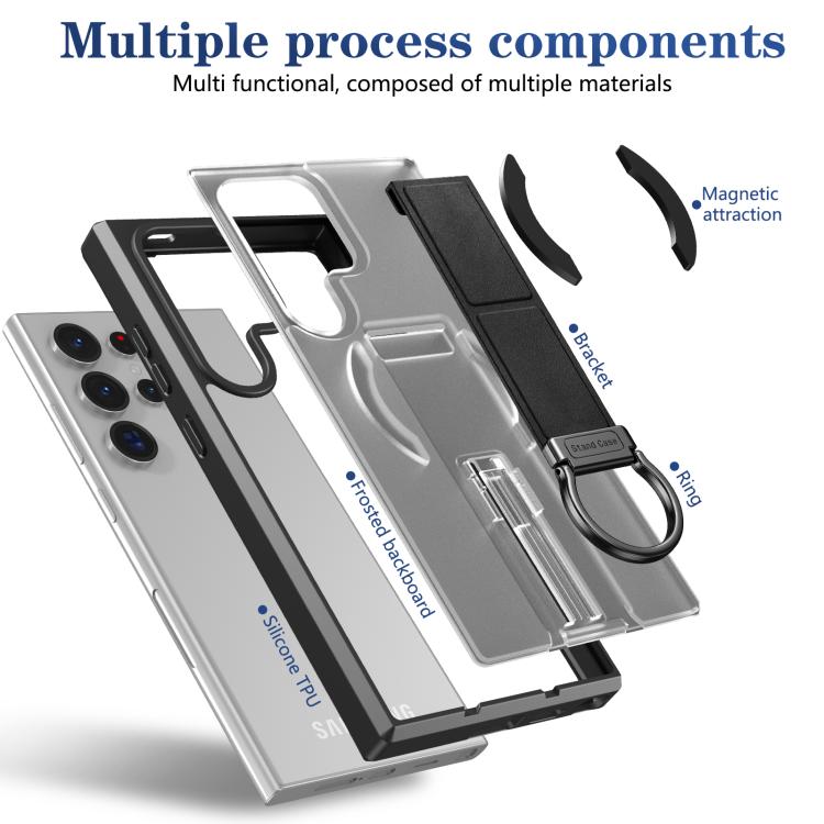 Custodia per telefono antiurto con anello a D, delicata sulla pelle e con supporto magnetico., For Samsung Galaxy S24 Ultra 5G, For Samsung Galaxy S24+ 5G, For Samsung Galaxy S24 5G, For Samsung Galaxy S23 Ultra 5G