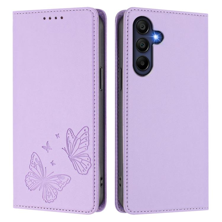 Robusta custodia per telefono in ecopelle con doppia protezione RFID a farfalla e magnete., For Galaxy A16 4G / 5G, For Galaxy A05s 4G / F14 4G