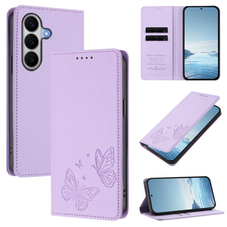 Robusta custodia per telefono in ecopelle con doppia protezione RFID a farfalla e magnete., For Galaxy A27 5G, For Galaxy A25e
