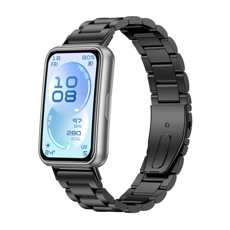 Cinturino per orologio in lega di titanio con fibbia piatta a tre perline, For Huawei Band 11 / Band 11 Pro