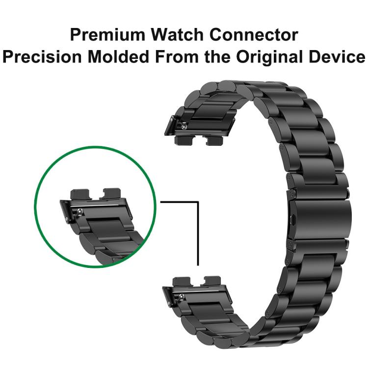 Cinturino per orologio in lega di titanio con fibbia piatta a tre perline, For Huawei Band 11 / Band 11 Pro