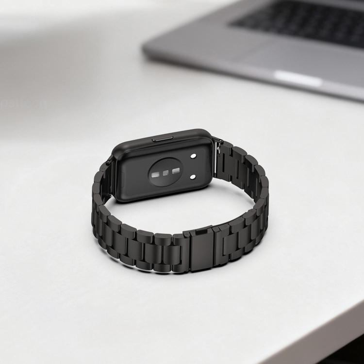 Cinturino per orologio in lega di titanio con fibbia piatta a tre perline, For Huawei Band 11 / Band 11 Pro