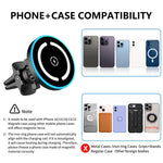 Supporto magnetico auto con caricabatterie wireless Qi 15W