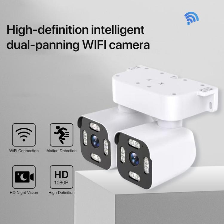 Telecamera WiFi a doppia lente da 3 MP con doppia funzione panoramica, inclinazione e rotazione., EU Plug, US Plug