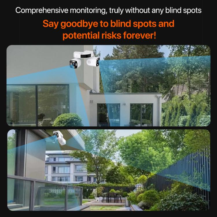 Telecamera WiFi a doppia lente da 3 MP con doppia funzione panoramica, inclinazione e rotazione., EU Plug, US Plug