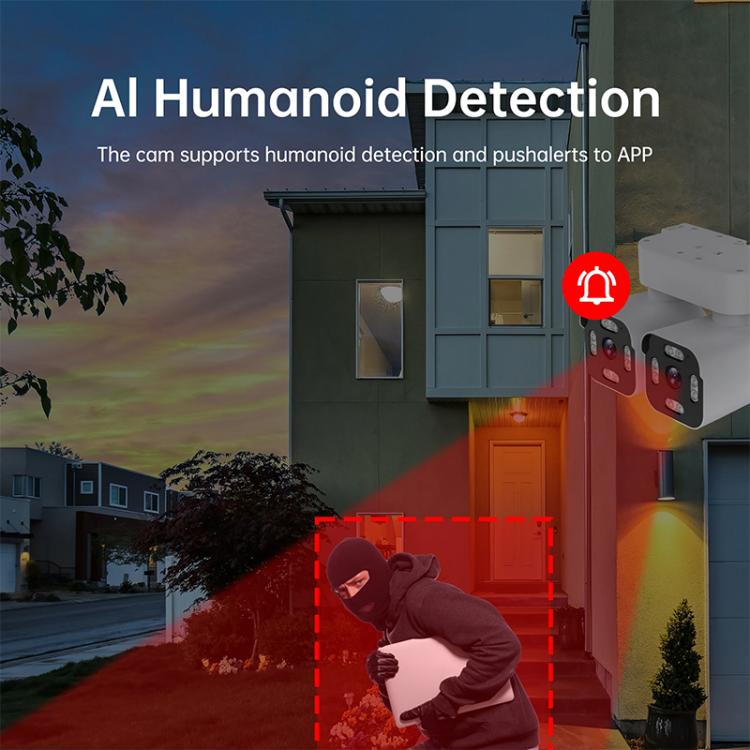 Telecamera WiFi a doppia lente da 3 MP con doppia funzione panoramica, inclinazione e rotazione., EU Plug, US Plug