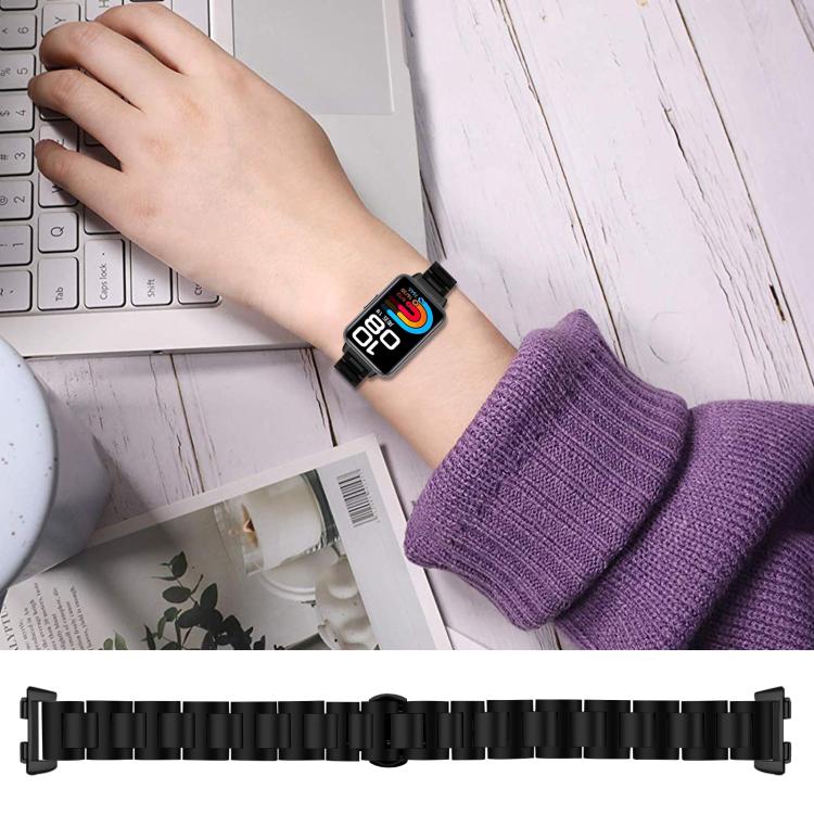 Cinturino per orologio sottile in acciaio inossidabile con fibbia a farfalla in metallo., For Huawei Band 11 / Band 11 Pro