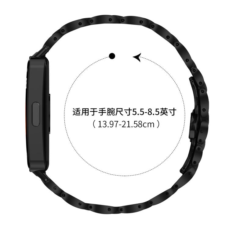 Cinturino per orologio sottile in acciaio inossidabile con fibbia a farfalla in metallo., For Huawei Band 11 / Band 11 Pro