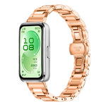 Cinturino per orologio sottile in acciaio inossidabile con fibbia a farfalla in metallo., For Huawei Band 11 / Band 11 Pro