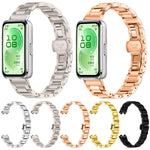 Cinturino per orologio sottile in acciaio inossidabile con fibbia a farfalla in metallo., For Huawei Band 11 / Band 11 Pro