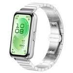 Cinturino per orologio in acciaio inossidabile con fibbia a farfalla e perline singole, For Huawei Band 11 / Band 11 Pro