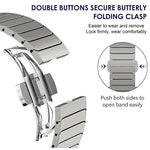 Cinturino per orologio in acciaio inossidabile con fibbia a farfalla e perline singole, For Huawei Band 11 / Band 11 Pro