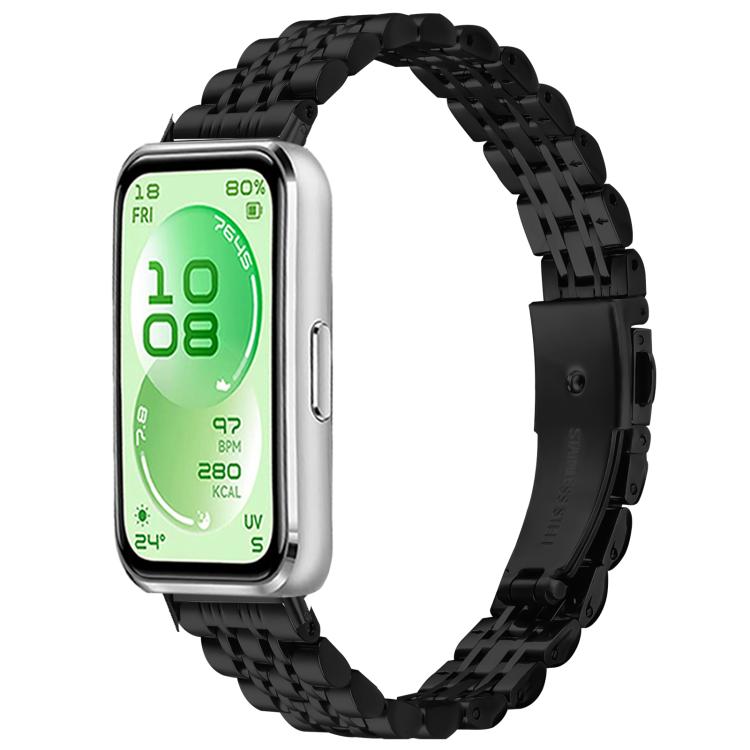 Cinturino per orologio in acciaio inossidabile con fibbia pieghevole a sette perline, For Huawei Band 11 / Band 11 Pro