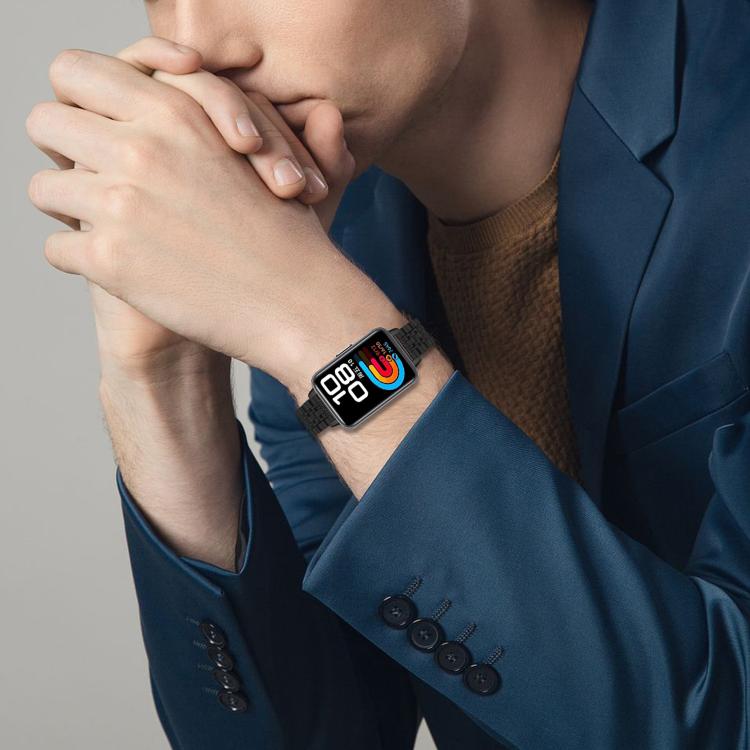 Cinturino per orologio in acciaio inossidabile con fibbia pieghevole a sette perline, For Huawei Band 11 / Band 11 Pro