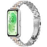 Cinturino per orologio in acciaio inossidabile con fibbia pieghevole a sette perline, For Huawei Band 11 / Band 11 Pro
