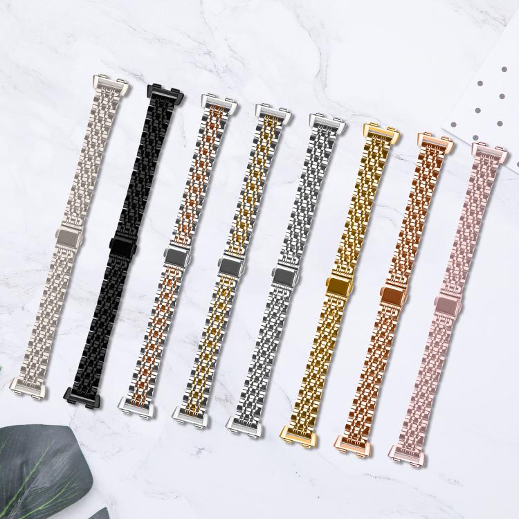 Cinturino per orologio in acciaio inossidabile con fibbia pieghevole a sette perline, For Huawei Band 11 / Band 11 Pro