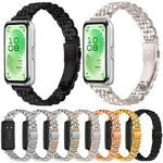 Cinturino per orologio in acciaio inossidabile con fibbia pieghevole a sette perline, For Huawei Band 11 / Band 11 Pro