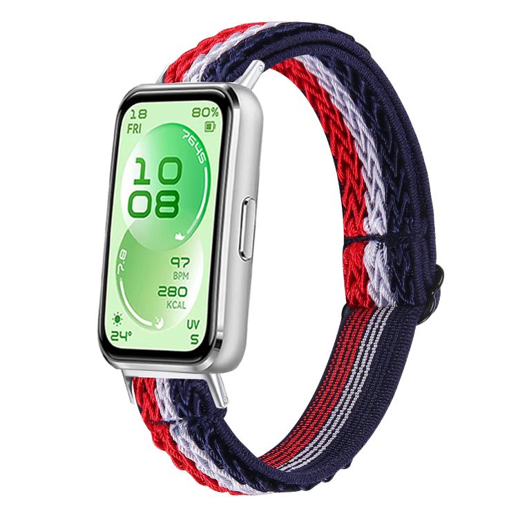 Cinturino per orologio in nylon intrecciato con fibbia a onda, For Huawei Band 11 / Band 11 Pro