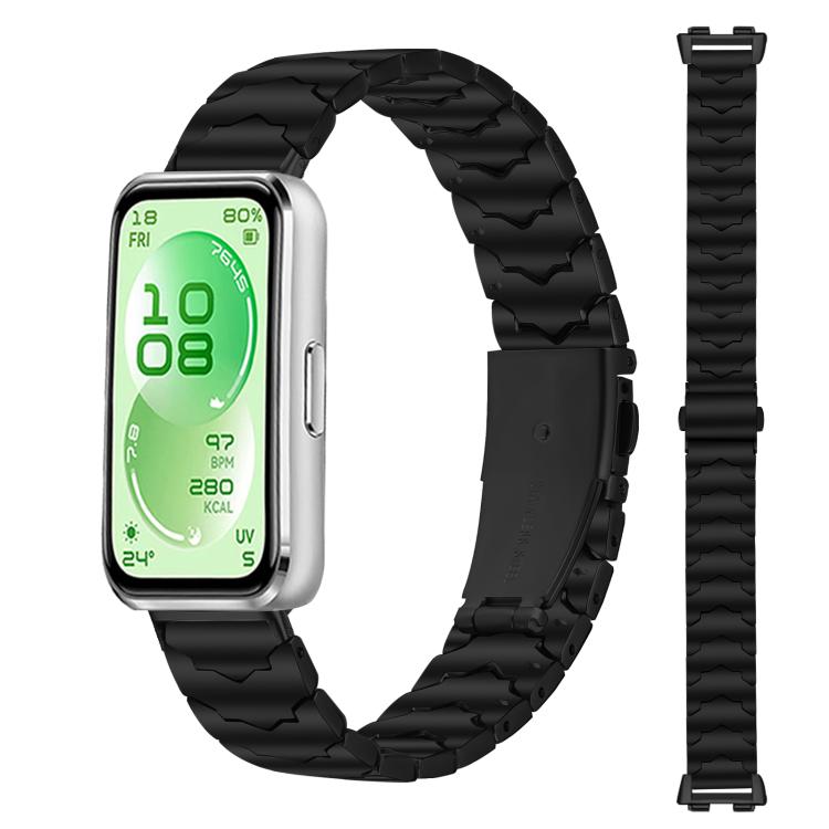 Cinturino per orologio in acciaio inossidabile con fibbia pieghevole testurizzata di Batman, For Huawei Band 11 / Band 11 Pro
