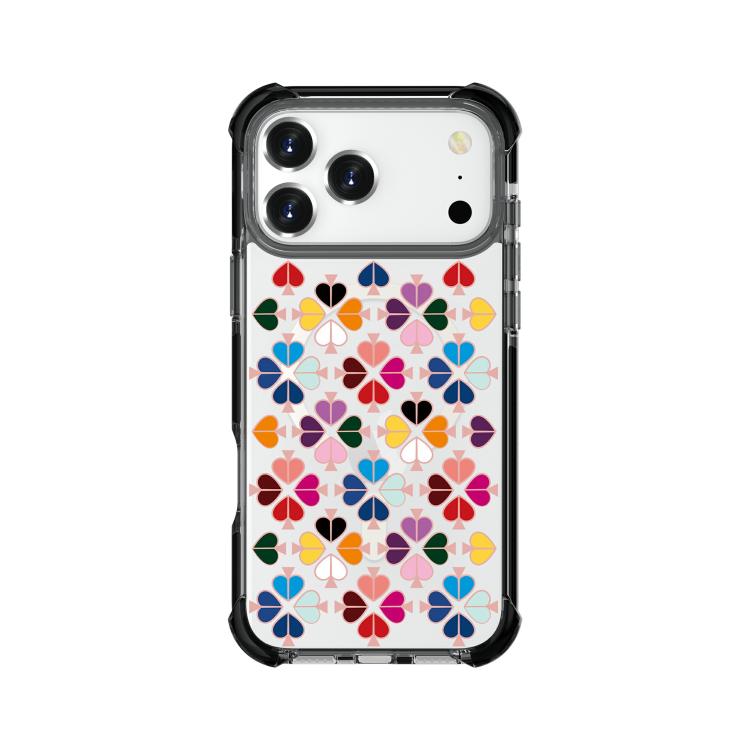 Custodia magnetica per telefono in acrilico antiurto con motivo a cuore a quattro angoli, For iPhone 18 Pro / 17 Pro, For iPhone 18 Pro Max / 17 Pro Max