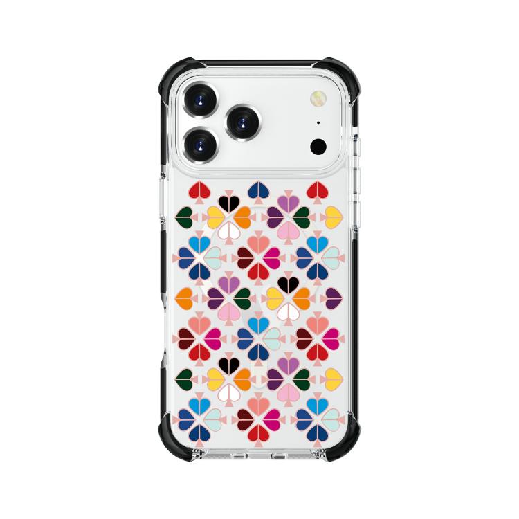 Custodia magnetica per telefono in acrilico antiurto con motivo a cuore a quattro angoli, For iPhone 18 Pro / 17 Pro, For iPhone 18 Pro Max / 17 Pro Max