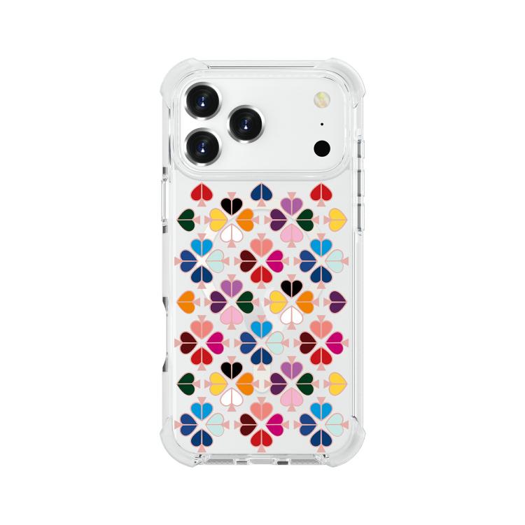 Custodia magnetica per telefono in acrilico antiurto con motivo a cuore a quattro angoli, For iPhone 18 Pro / 17 Pro, For iPhone 18 Pro Max / 17 Pro Max