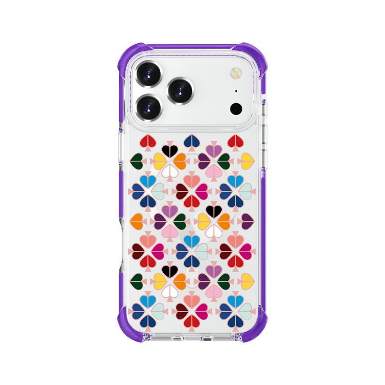 Custodia magnetica per telefono in acrilico antiurto con motivo a cuore a quattro angoli, For iPhone 18 Pro / 17 Pro, For iPhone 18 Pro Max / 17 Pro Max