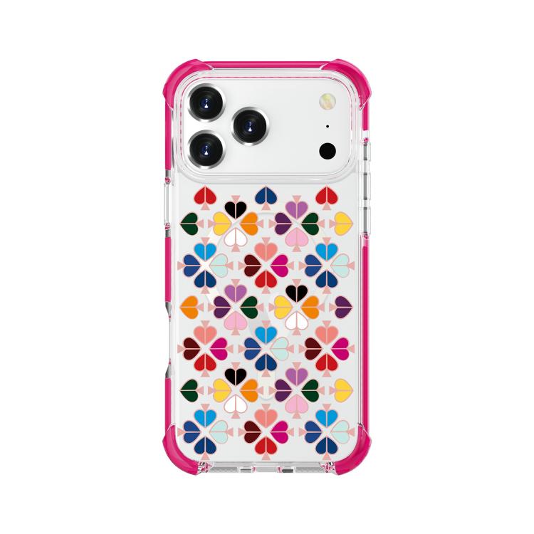 Custodia magnetica per telefono in acrilico antiurto con motivo a cuore a quattro angoli, For iPhone 18 Pro / 17 Pro, For iPhone 18 Pro Max / 17 Pro Max
