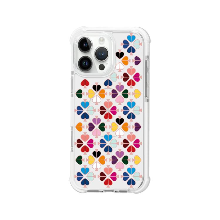 Custodia magnetica per telefono in acrilico antiurto con motivo a cuore a quattro angoli, For iPhone 16 Pro Max, For iPhone 16 Pro