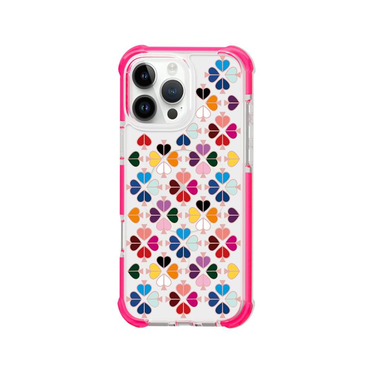Custodia magnetica per telefono in acrilico antiurto con motivo a cuore a quattro angoli, For iPhone 16 Pro Max, For iPhone 16 Pro