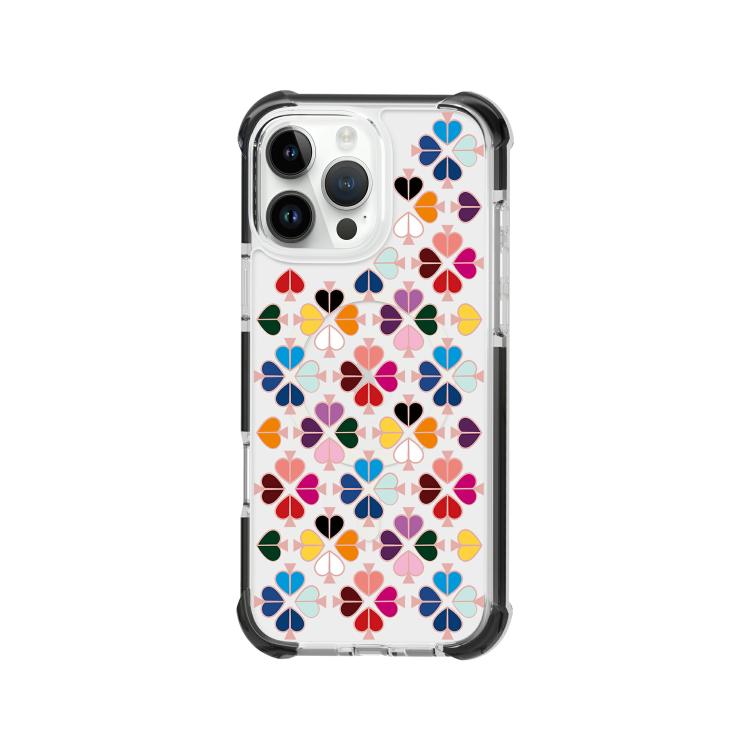 Custodia magnetica per telefono in acrilico antiurto con motivo a cuore a quattro angoli, For iPhone 16 Pro Max, For iPhone 16 Pro