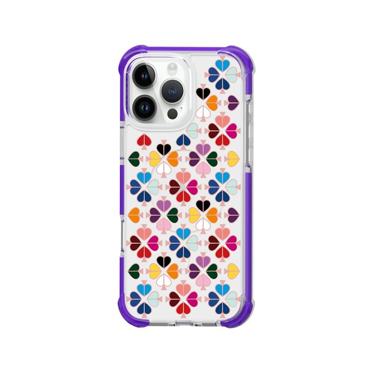 Custodia magnetica per telefono in acrilico antiurto con motivo a cuore a quattro angoli, For iPhone 16 Pro Max, For iPhone 16 Pro