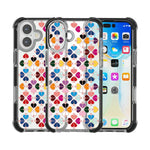 Custodia magnetica per telefono in acrilico antiurto con motivo a cuore a quattro angoli, For iPhone 16 Plus, For iPhone 16
