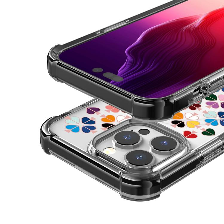 Custodia magnetica per telefono in acrilico antiurto con motivo a cuore a quattro angoli, For iPhone 15 Pro Max, For iPhone 15 Pro