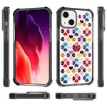 Custodia magnetica per telefono in acrilico antiurto con motivo a cuore a quattro angoli, For iPhone 14 Plus, For iPhone 14