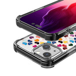 Custodia magnetica per telefono in acrilico antiurto con motivo a cuore a quattro angoli, For iPhone 14 Plus, For iPhone 14