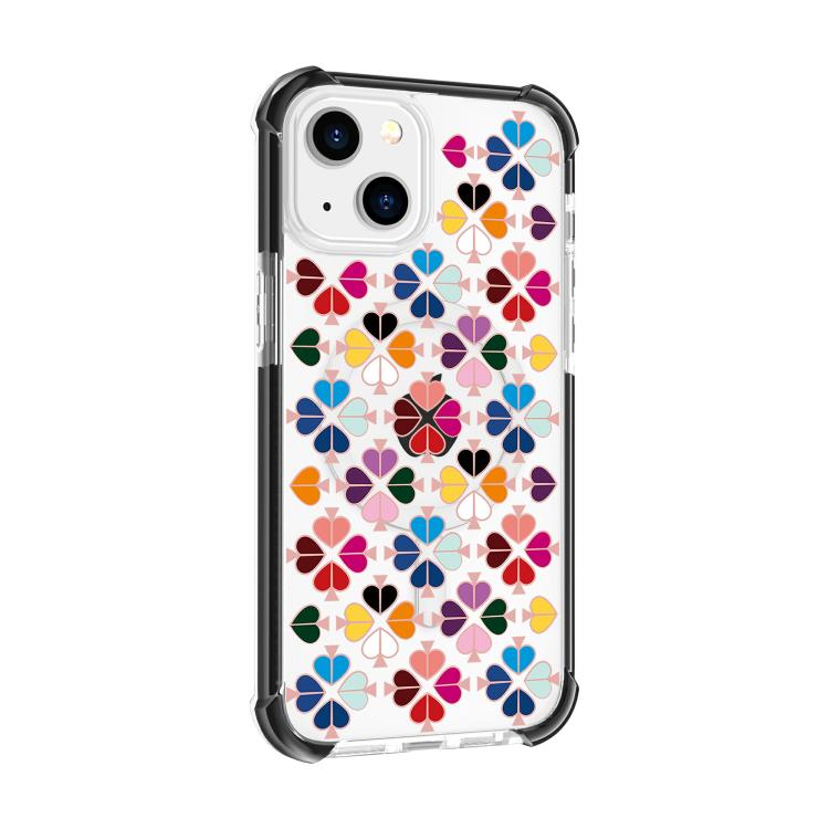 Custodia magnetica per telefono in acrilico antiurto con motivo a cuore a quattro angoli, For iPhone 14 Plus, For iPhone 14