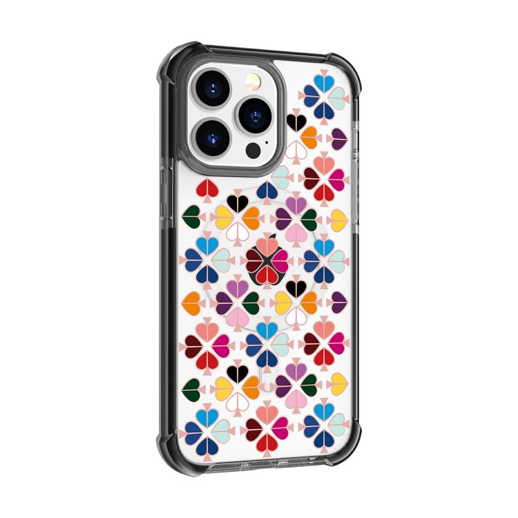 Custodia magnetica per telefono in acrilico antiurto con motivo a cuore a quattro angoli, For iPhone 14 Pro, For iPhone 14 Pro Max