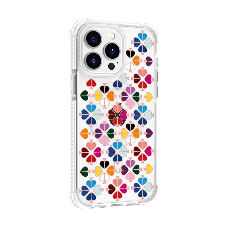 Custodia magnetica per telefono in acrilico antiurto con motivo a cuore a quattro angoli, For iPhone 14 Pro, For iPhone 14 Pro Max