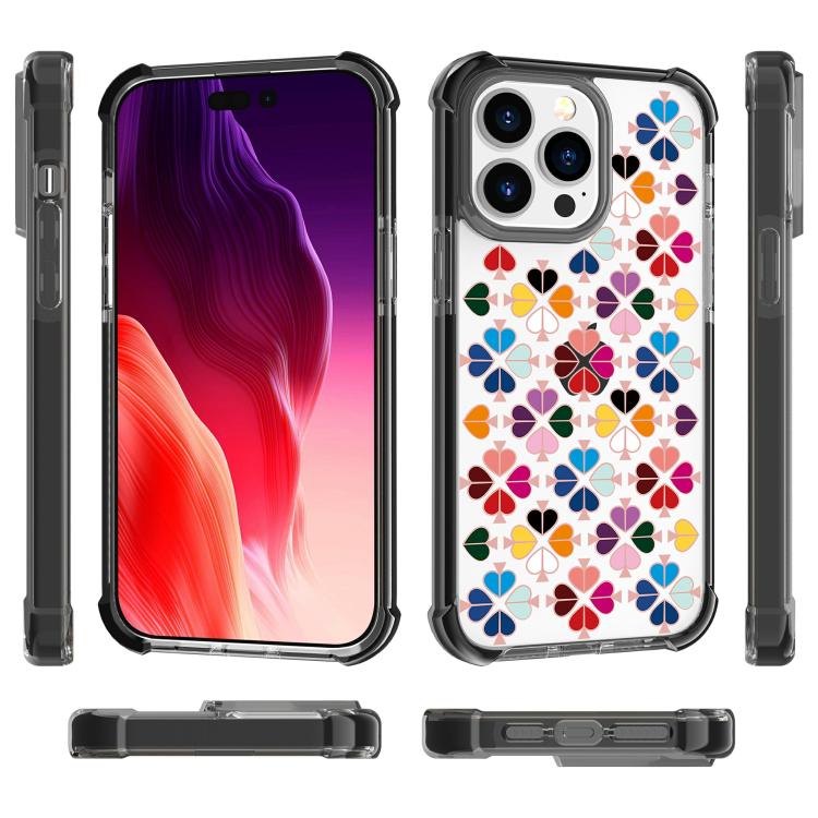 Custodia per telefono in acrilico antiurto con motivo a cuore e quattro angoli rinforzati., For iPhone 14 Pro, For iPhone 14 Pro Max