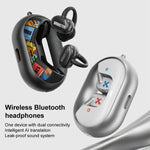 Auricolari wireless Bluetooth D MOOSTER D93 con clip auricolare e traduzione automatica tramite IA.