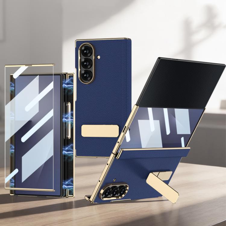 Custodia per telefono GKK con supporto girevole a filo singolo e chiusura magnetica pieghevole in pelle Phantom, effetto fantasma., For Samsung Galaxy Z TriFold
