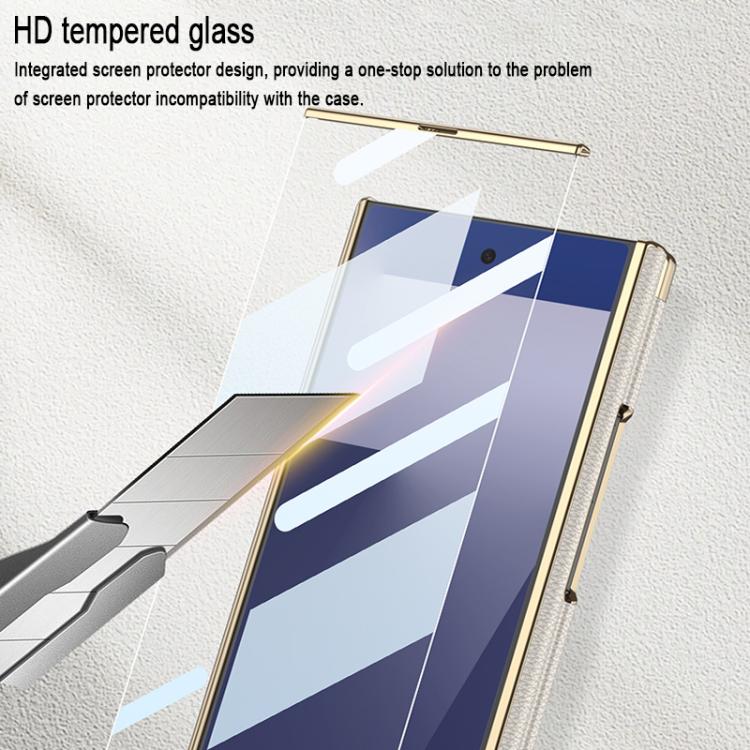 Custodia per telefono GKK con supporto girevole a filo singolo e chiusura magnetica pieghevole in pelle Phantom, effetto fantasma., For Samsung Galaxy Z TriFold