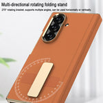 Custodia per telefono GKK con supporto girevole a filo singolo e chiusura magnetica pieghevole in pelle Phantom, effetto fantasma., For Samsung Galaxy Z TriFold