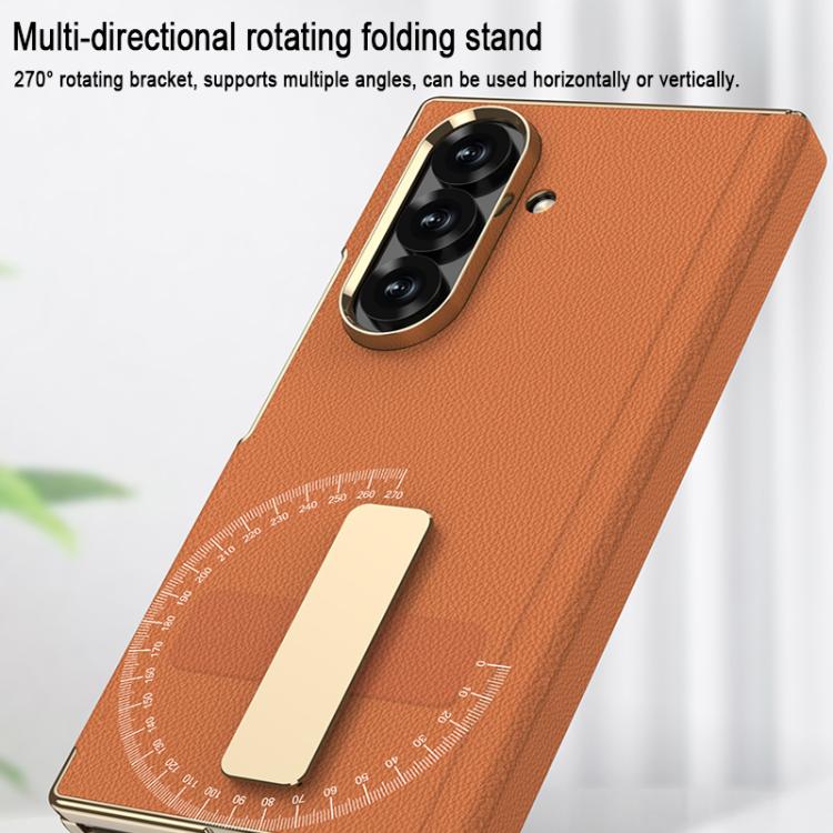 Custodia per telefono GKK con supporto girevole a filo singolo e chiusura magnetica pieghevole in pelle Phantom, effetto fantasma., For Samsung Galaxy Z TriFold
