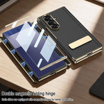 Custodia per telefono GKK con supporto girevole a filo singolo e chiusura magnetica pieghevole in pelle Phantom, effetto fantasma., For Samsung Galaxy Z TriFold