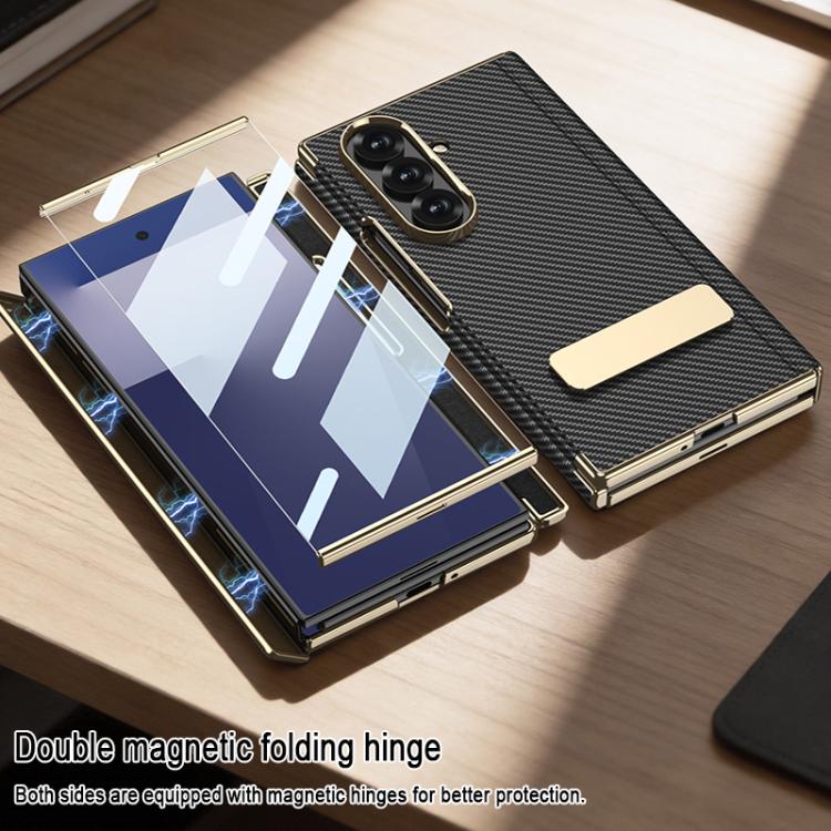 Custodia per telefono GKK con supporto girevole a filo singolo e chiusura magnetica pieghevole in pelle Phantom, effetto fantasma., For Samsung Galaxy Z TriFold